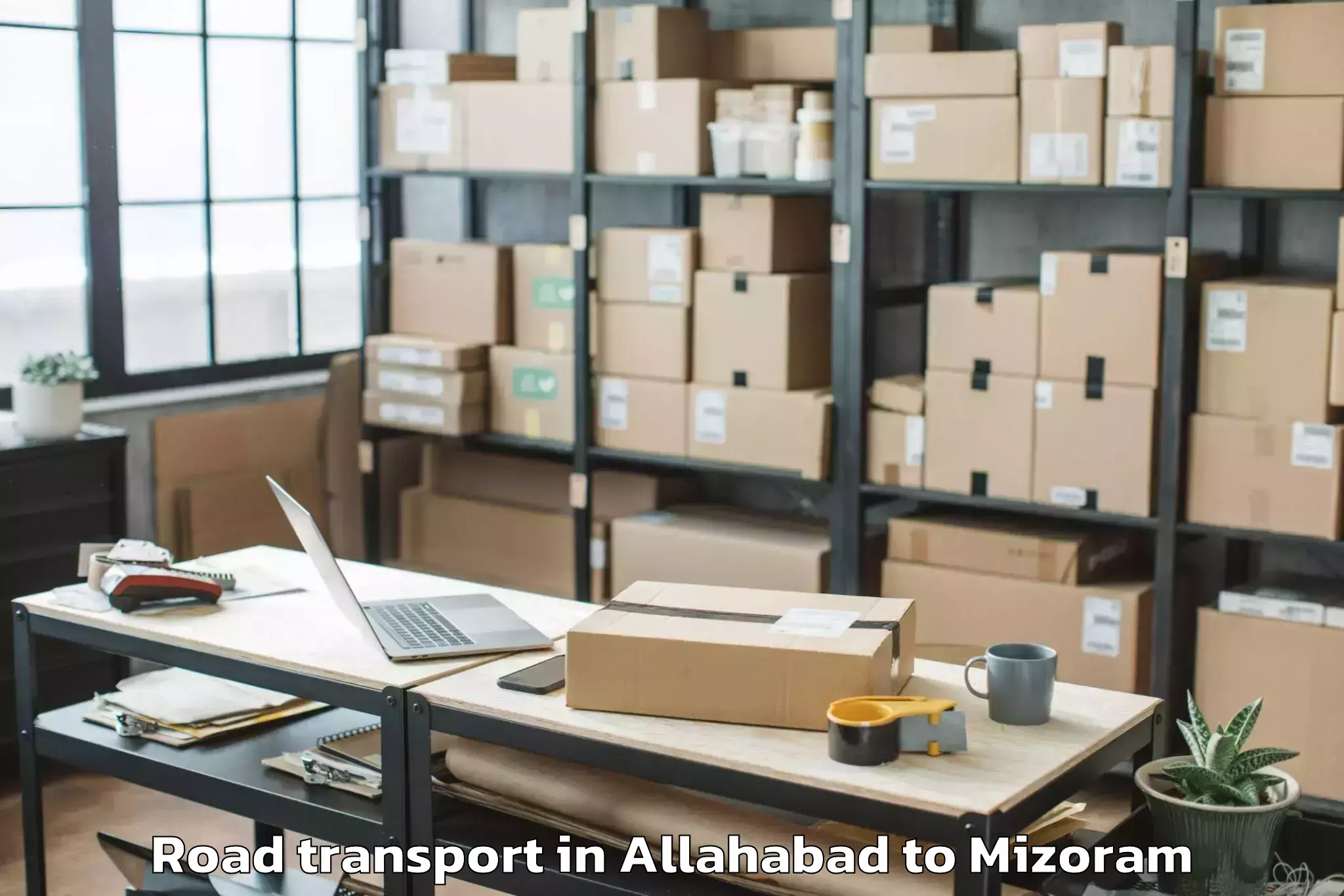 Top Allahabad to Thenzawl Road Transport Available